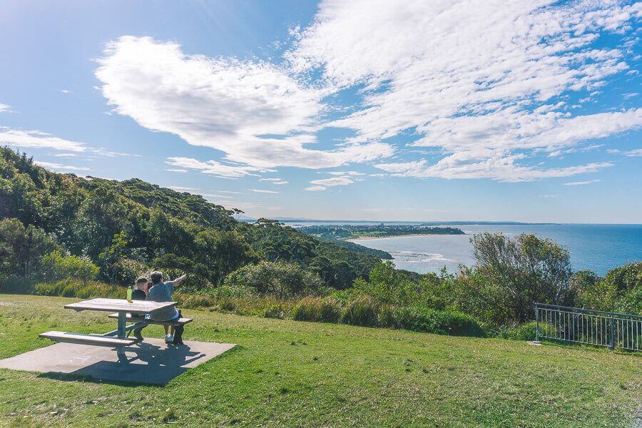 Picnic area overlooking the coast at Bateau Bay NSW