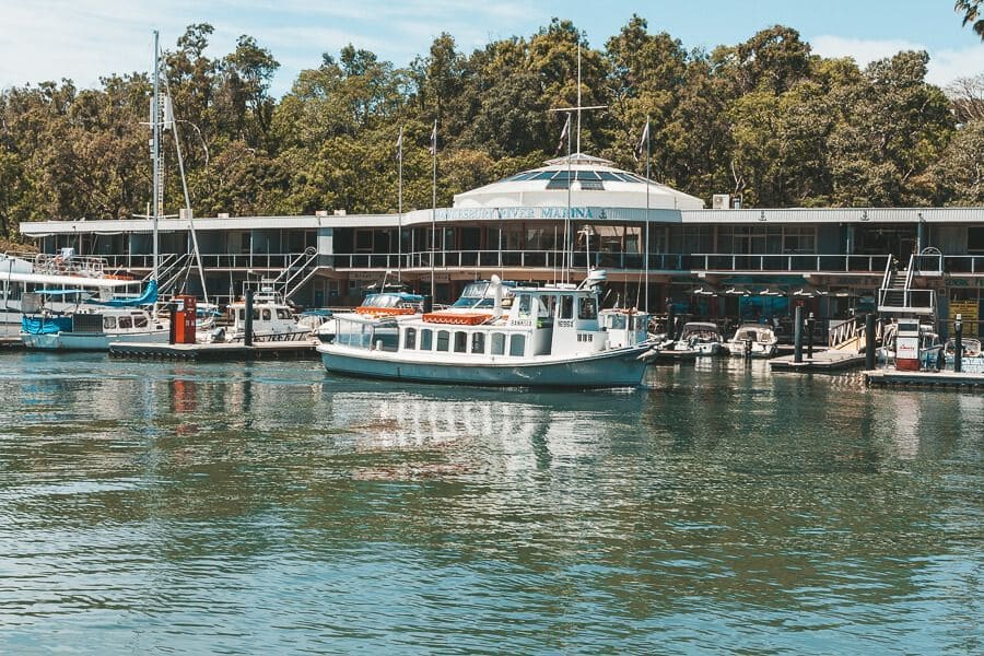 View of brooklyn ferry marina from the river