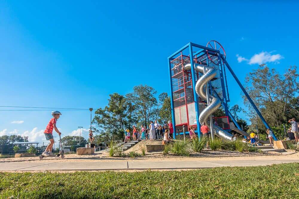 Kids playing at a modern playground on the Central Coast NSW