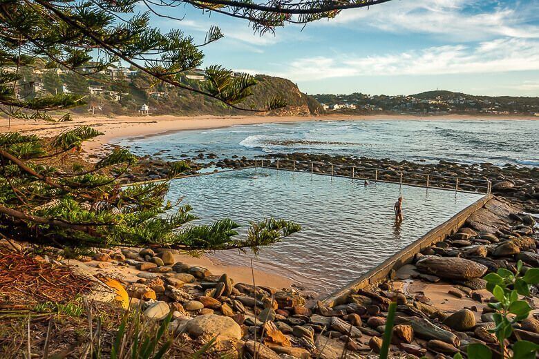 Ocean pool and shoreline at Macmasters Beach on the Central Coast