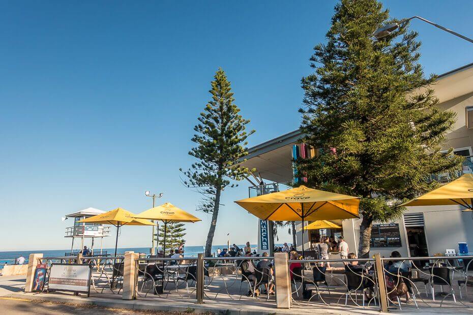 Beachside café and promenade at Shelly Beach on the Central Coast