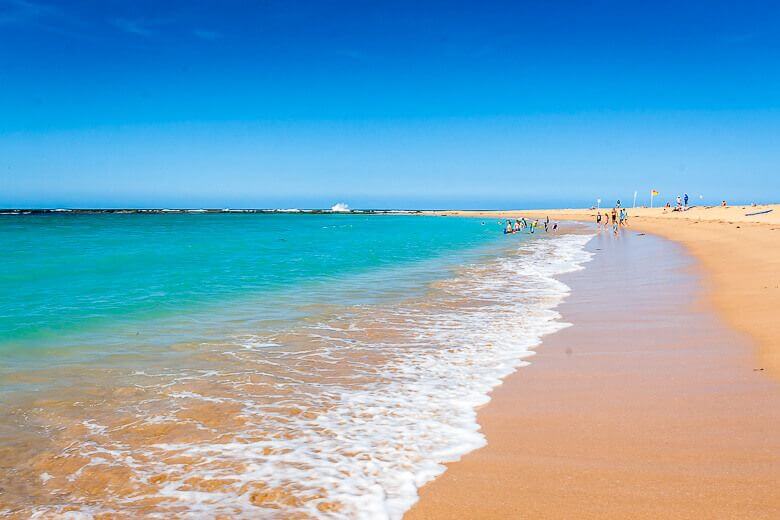 Calm shoreline and turquoise water at Toowoon Bay on the Central Coast