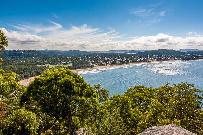 Coastal views over Umina Beach on the Central Coast, NSW