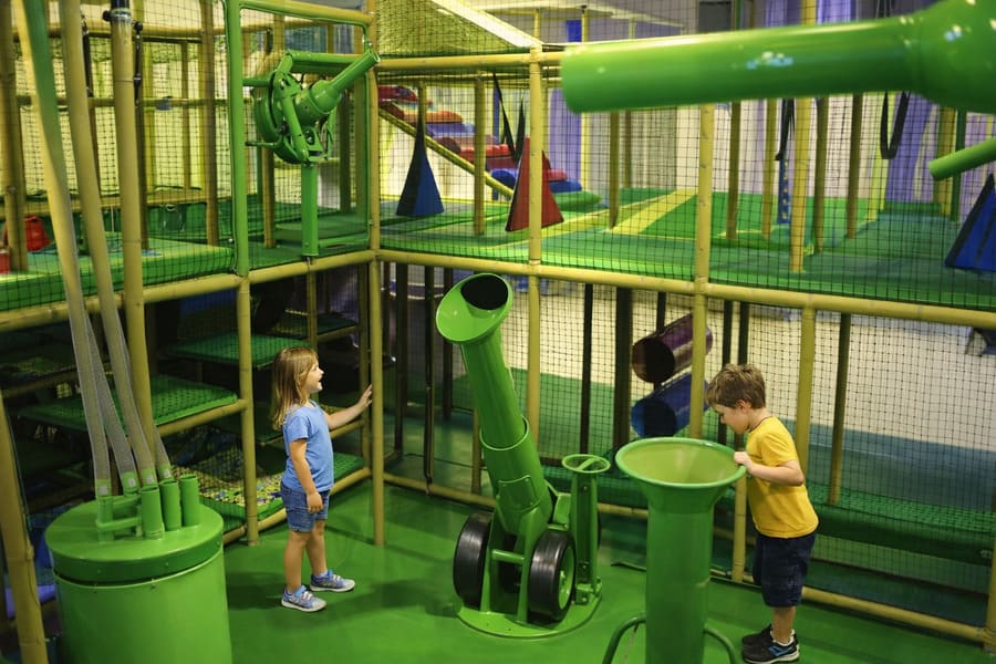Children playing at an indoor play centre
