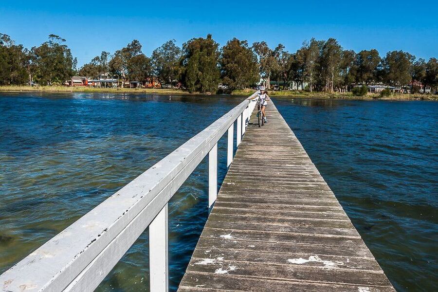 View across Tuggerah Lake from the end of Long Jetty