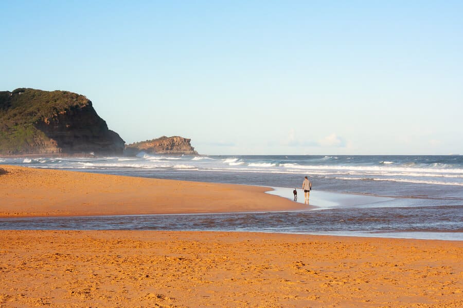 North Avoca Beach on the Central Coast NSW with headland and sandy shoreline