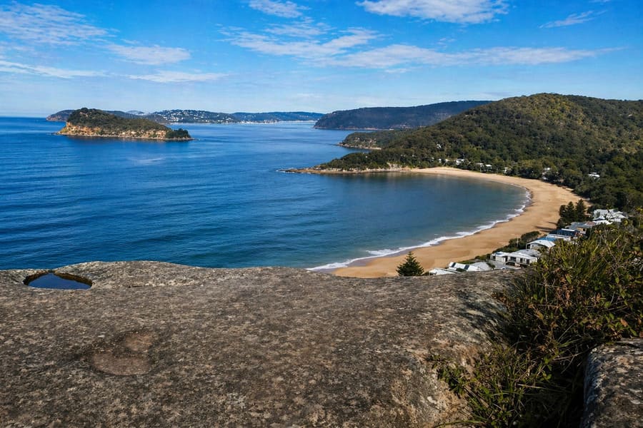 View over Pearl Beach and Broken Bay on the Central Coast NSW