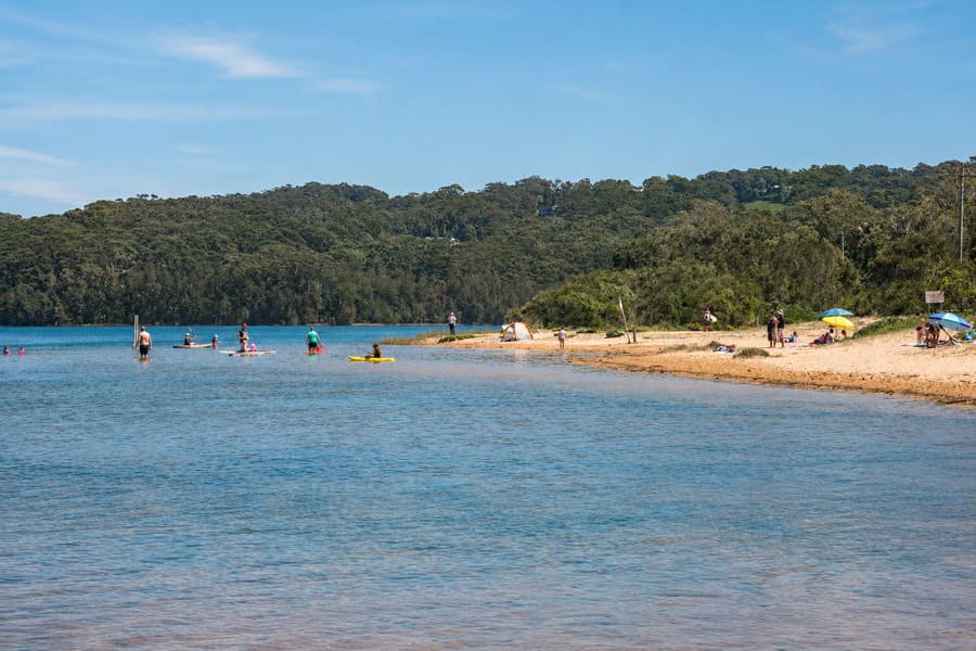 Shallow calm water at Cockrone Lagoon in Copacabana