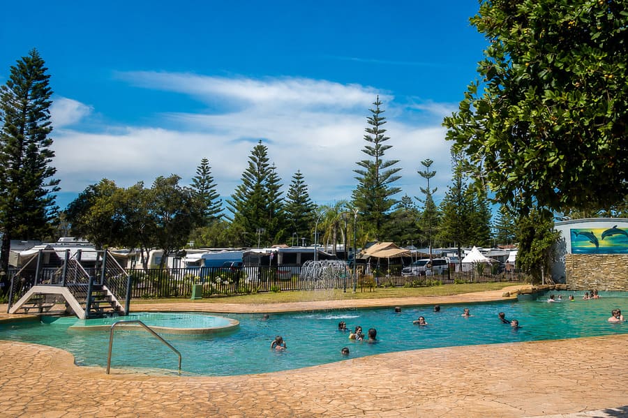 Swimming pool at NRMA Toowoon Bay Holiday Park