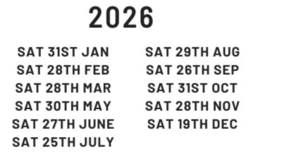 Long Jetty Markets 2026 calendar showing market dates from January to December 2026.