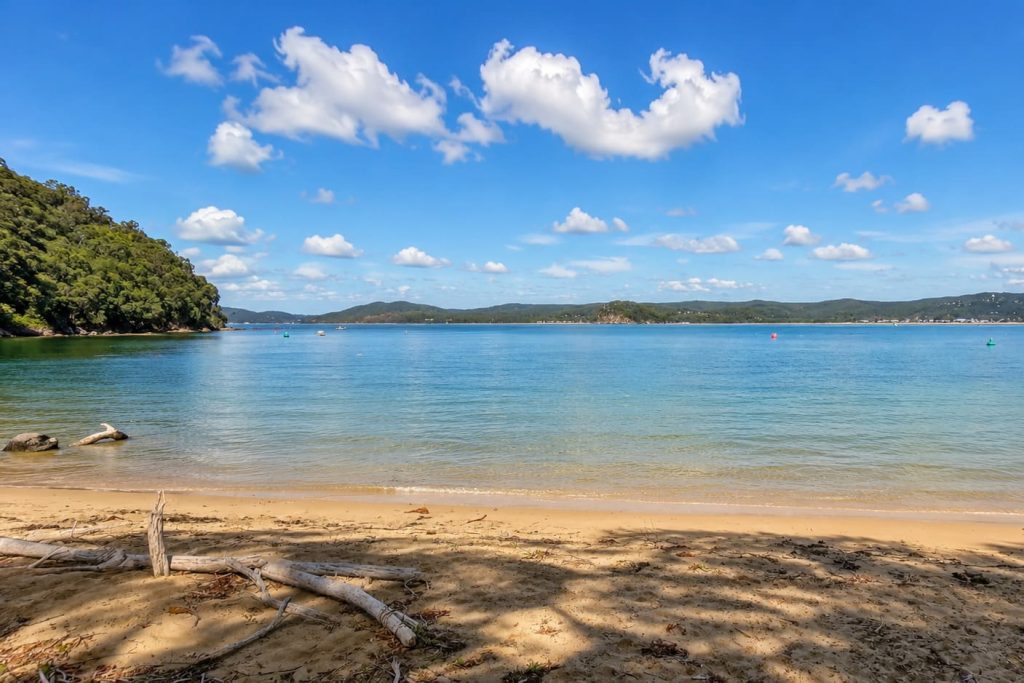 View across Lobster Beach and Broken Bay in Bouddi National Park.