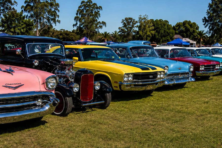 Classic and vintage cars on display at The Entrance ChromeFest