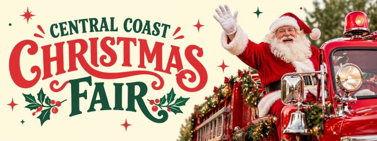 central coast christmas fair santa fire truck event banner 768x288