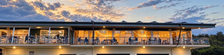 dunes by dish norah head upstairs balcony dining at sunset 768x189