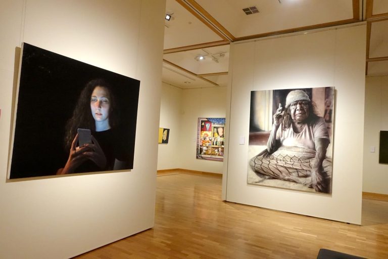 gosford regional gallery exhibition interior large portrait artworks 768x512