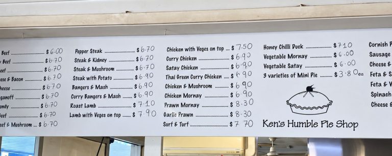 kens humble pie shop menu board counter staff interior 768x307