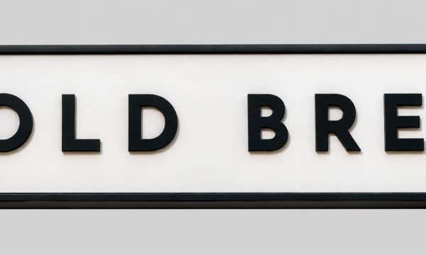Bold Brew cafe sign in Umina with black lettering on a white background