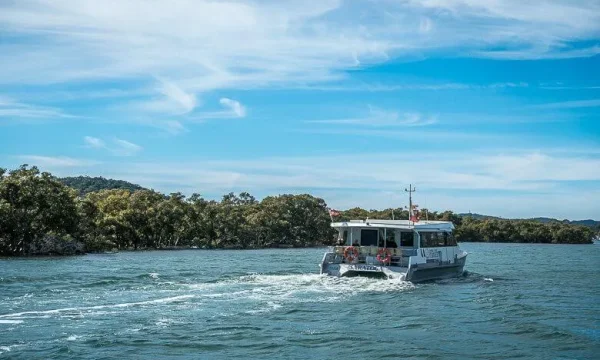 Central Coast ferry travelling on Brisbane Water near Woy Woy NSW