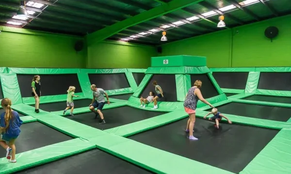 Kids jumping at Flip Out trampoline park on the Central Coast